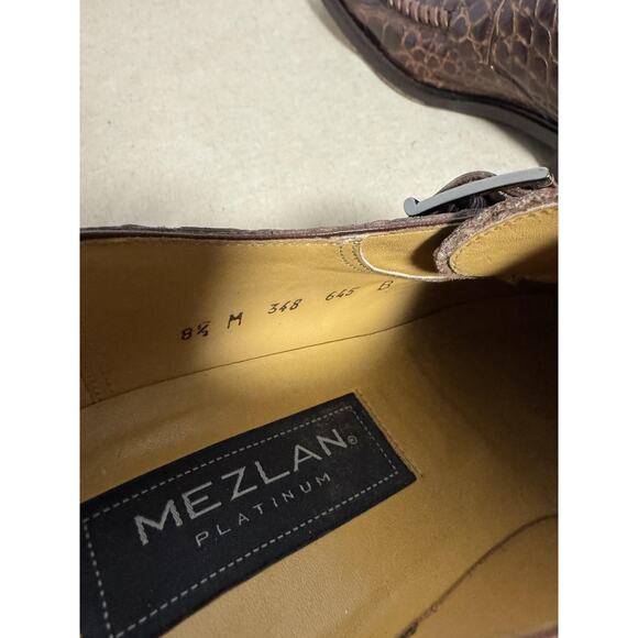 Mezlan Platinum Shoes Mens Size 8.5 Brown Genuine Alligator Monk Strap Dress main image 8